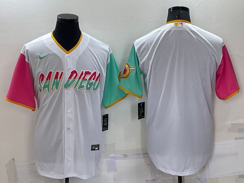 Men San Diego Padres Blank White City Edition Game Nike 2022 MLB Jersey